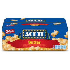 ACT II Butter Popcorn box with 24-pack, ideal for family movie night