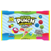 Adams & Brooks Sour Punch assorted lollipops in a sharing bag