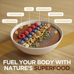 Addictive Wellness packaging image emphasizing sustainable sourcing and heirloom beans.