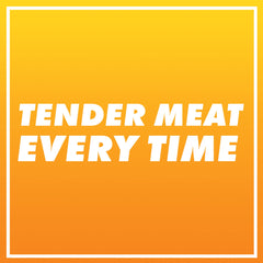 Sprinkling Adolph's Seasoned Tenderizer on raw beef to enhance tenderness.