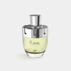 Afnan Rare Carbon bottle side view showcasing a sleek profile for evening events