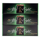 After Eight Mints front packaging showing elegant chocolate and mint center