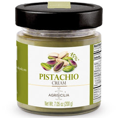 Agrisicilia Pistachio Cream Jar shows premium Sicilian pistachios, ideal for pastries.