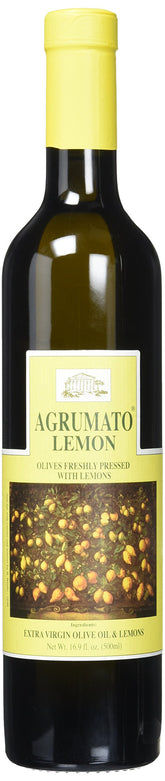 Agrumato lemon olive oil bottle with bright citrus aroma, ideal for finishing salads.