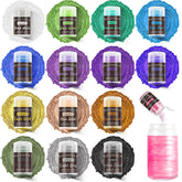 Aheroi edible glitter set in fifteen colors for drinks and desserts.