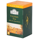Ahmad Tea Ceylon tea bag front pack energizes your morning.