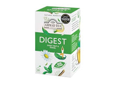 Ahmad Tea Digest tea bags on a tray, a convenient sugar-free option.
