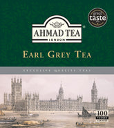 Ahmad Tea Earl Grey teabag in cup highlighting brisk bergamot aroma for a refreshing brew.