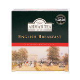 Ahmad Tea English Breakfast teabags in a 100-count box for daily brewing.