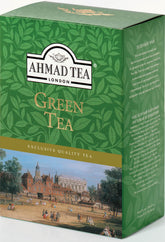 Ahmad Tea Green Tea loose leaf pack with Chun Mee leaves for a smooth afternoon ritual
