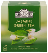 Ahmad Tea Jasmine Green Tea teabags showing a fragrant Jasmine aroma for a relaxing ritual