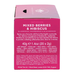 Ahmad Tea Mixed Berries and Hibiscus brew features a rich cherry red infusion.