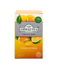 Ahmad Tea Mixed Citrus tea brew setup captures the hot cup ritual.