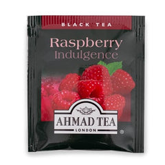 Ahmad Tea Raspberry Indulgence hot brew cup inviting refreshing fruity flavor.