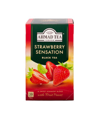 Ahmad Tea Strawberry Sensation tea bag steeping for fruity aroma
