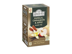 Ahmad Tea Vanilla Cinnamon Apple teabags in individual sachets preserve flavor and freshness.