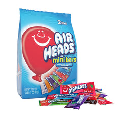 Airheads 80 Mini Bars assortment of fruity flavors on display for sharing