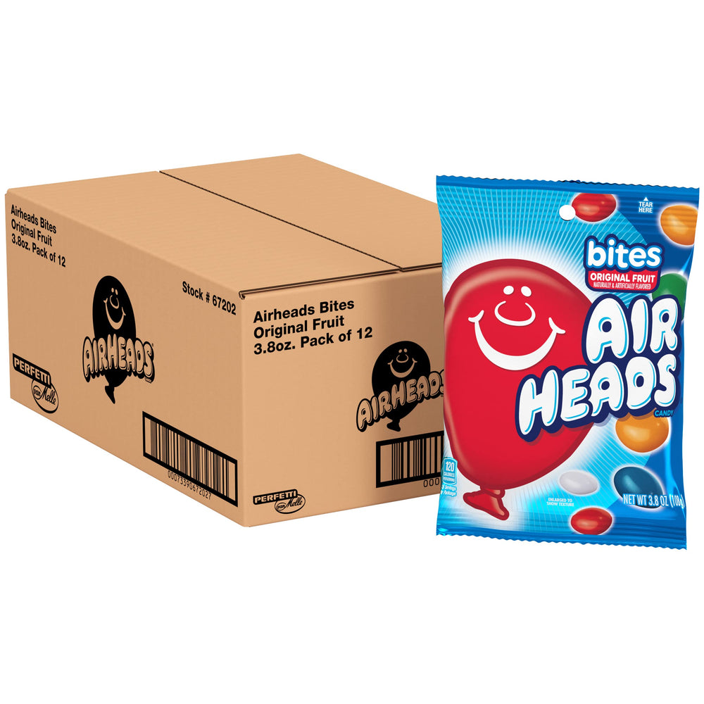 Airheads Candy Bites with assorted fruit flavors in bite-sized pieces for sharing