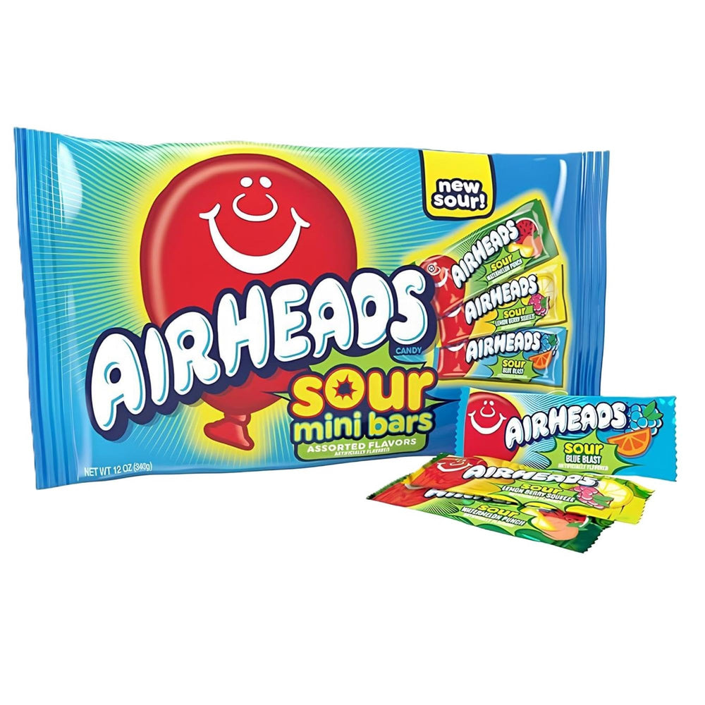 Airheads Mini Sours Watermelon Punch bar shows tangy flavor and chewy texture.