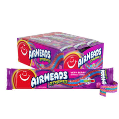 Airheads Xtremes Very Berry Belts 18-pack ready for sharing and party snacking.