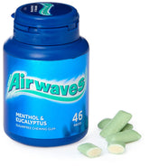 AirWaves Menthol and Eucalyptus bottle front showing bold flavor and packaging.