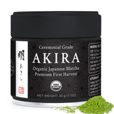 Akira Matcha 30g packaging front shows premium ceremonial grade tea for daily rituals