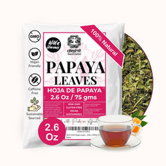 Akshit dried papaya leaves tea brew: a soothing caffeine-free infusion.