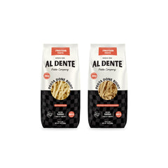 Al Dente Protein Pasta packaging highlighting egg and roasted garlic flavor for quick high protein meals