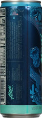 Alani Nu Breezeberry label closeup highlighting sugar-free formula