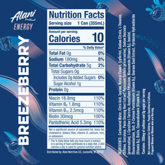 Alani Nu Breezeberry pour over glass with refreshing berry flavor