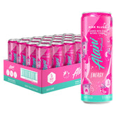Alani Nu Pink Slush can front shows bold flavor with zero sugar for on-the-go energy.