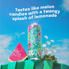 Alani Nu Watermelon Wave ingredients panel, vitamins for clean daily energy.