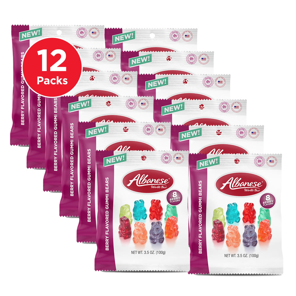 Albanese Berry Gummi Bears collection: vibrant colors and flavors for everyday snacking.