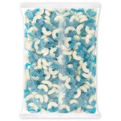 Albanese Blue Raspberry Rings show soft chew texture perfect for movie night snacking.