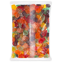 Texture close-up of Albanese Gummi Awesome Blossoms emphasizes the soft chew