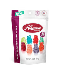 Albanese Berry Gummi Bears on shelf display for easy purchase.