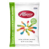Albanese sour mini neon gummy worms blue raspberry for bold party bowls