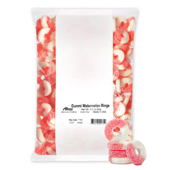 Albanese Watermelon Rings in a 4.5lb bag deliver bold fruity flavor for snacking