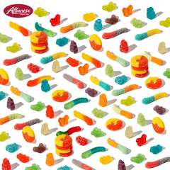 Albanese World’s Best Gummi Variety Pack worms provide soft chews ideal for on-the-go munching.