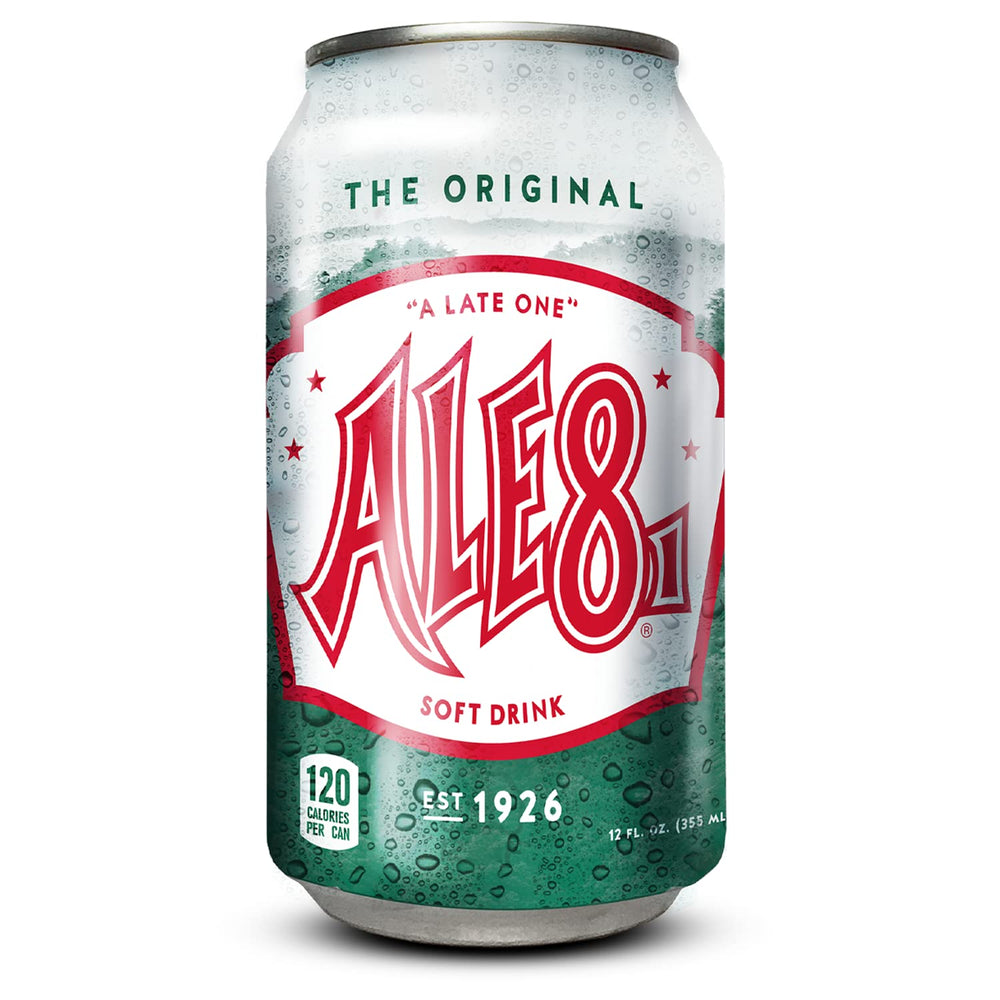 Ale-8-One original ginger ale bottle pour with citrus notes.