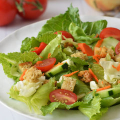 Aleia's Best gluten-free croutons as a soup garnish for hearty flavor.
