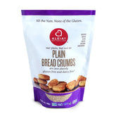 Aleia’s Best gluten-free plain breadcrumbs poured over chicken for crispy coating.