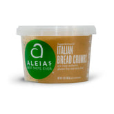 Aleia's gluten-free Italian breadcrumbs in a 13 oz bag ready for use in coatings