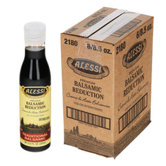 Alessi Autentico balsamic reduction over Caprese salad for vibrant flavor.