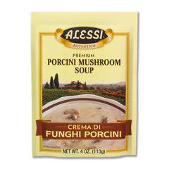 Alessi Autentico porcini soup pack of six, ready in minutes for quick family meals.