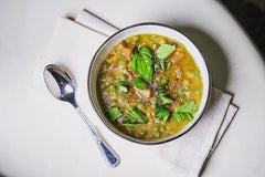 Alessi Autentico simmer pot Italian soup fills kitchen with aroma.