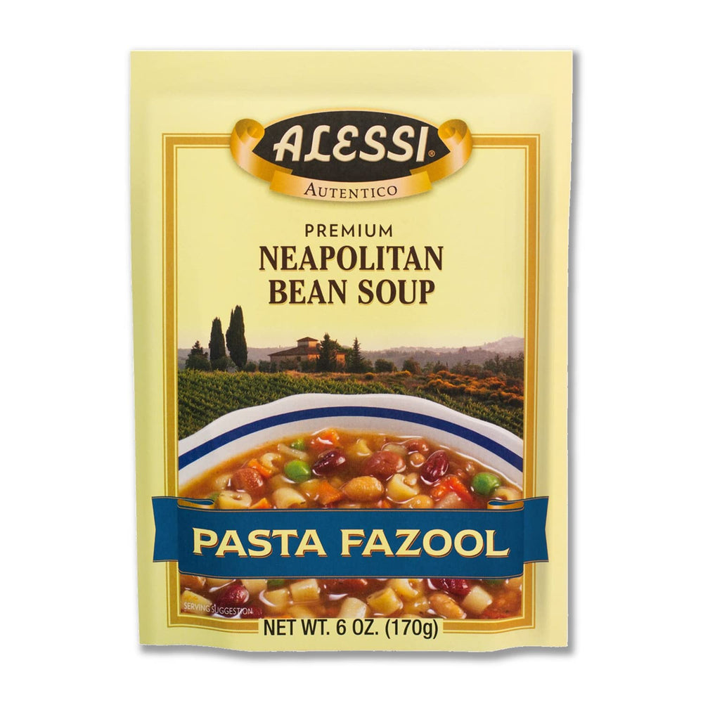 Alessi Autentico Neapolitan Bean soup pack of six, ideal for quick weeknight meals.