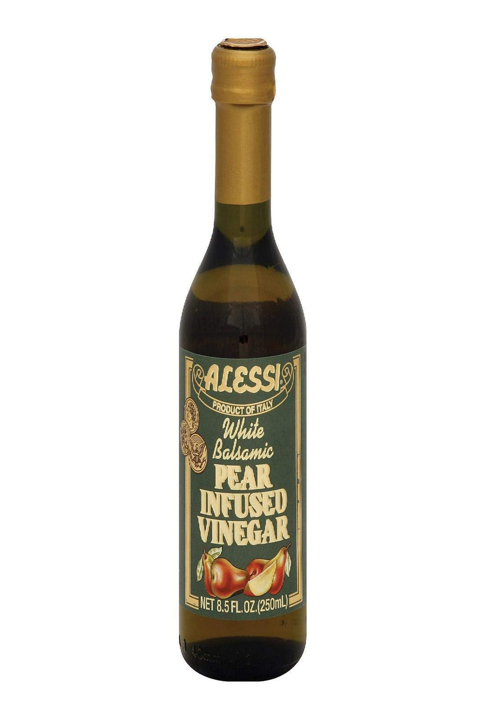 Alessi Pear White Balsamic Vinegar bottle, ideal for vibrant dressings and light glazes.