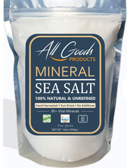 All Goods Baja Mineral Salt jar shows mineral-rich crystals ideal for seasoning