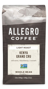 Allegro Coffee Kenya Grand Cru whole bean ready for a bright morning brew